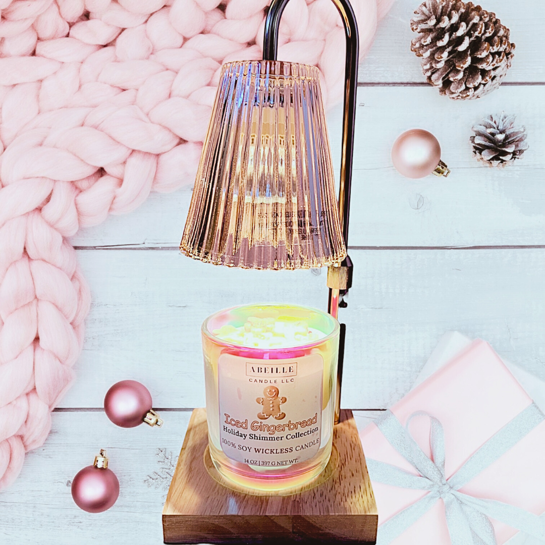 Iced Pink Shimmer Gingerbread WICKLESS Candle